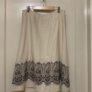 CATO Cream Linen Skirt